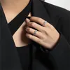 100% 925 Sterling Silver Open Size Band Anneaux Pour Femmes Cadeaux De Fête De Mariage Irrégulier Micro CZ Zircon Anneau