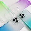 Fashion Gradient Soft TPU Clear Cases for iPhone 14 Pro Max 2022 iPhone14 13 12 mini 11 xr xs max x 8 7 plus transparent hit kontrast Hybridf￤rg vacker telefon bak￥t t￤ckning