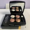 Marque C Maquillage Ombre à paupières 4 couleurs Matte Shimmer Palette d'ombres à paupières imperméable naturelle avec pinceau 6 styles