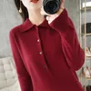 Women's Sweaters Pure Wool Women Clothing Autumn And Winter Cashmere Sweater Women's POLO Collar Pullover Casual Knitted Warm Top Jacket