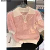 Słodkie miękkie stylowe dzianinowe sweter pullover kobiety 2022 Summer krótkiego rękawu Casual High Street Fashion Chicka żeńskie topy T-shirty