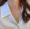 3Style Fashionable 18K Gold Plated Stainless Steel Necklaces Choker Chain Flower Letter Pendant Statement Fashion Womens Necklace Wedding Jewelry Accessories