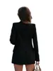 Женские костюмы Zevity Black Women's Blazer Clothing 2022 Весна осень последняя мода Slim Fit White Poat Стильная шика