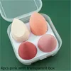 4pcs Sünger Makyajlı Güzellik Blenderi Box Foundation Allık Toz Pufu Kuru ve Islak Profesyonel Yumuşak Makyaj Yumurtası Kozmetik Araç