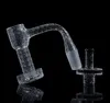 Full Weld Sandblasted Quartz Banger Smoking Accessories 10mm 14mm Male Joint Beveled Edge Bangers For Glass Bong Terp Slurper Set With Quartz Cap And Pill