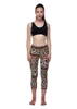Active Pants Kvinnor beskuren avslappnad fitness bantning leggings tryckt kalvlängd sportgym yoga yoga