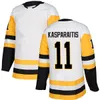 1998 Vintage CCM NY #11 Darius Kasparaitis Hockey Jerseys Ed White Black Blue Alternative Uniforms Men