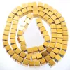 WOJIAER 2mm Non-Magnetic Materials Hematite Gold Square Loose Beads For Necklace Jewelry Making Accessories 15.5" BL327