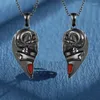 Подвесные ожерелья 2pcs/set 2022 форма сердца магнитное привлечение пары Дизайн ожерелья Простой творческий череп