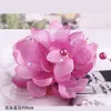 Brooches Fashion Cloth Art Flower Brooch Pin Pearl Crystal Lapel Pins And For Women Corsage Elegant Jewelry Accessories