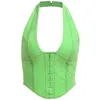 Women's Tanks Hanging Neck Camisole Women's Deep V-neck Sexy Beautiful Back Corset Small Sling Fashion Simple Tank Top Women