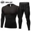 Homens sleepwear motocicleta homens roupa interior térmica conjuntos esporte secagem rápida esqui camadas de base quente apertado longo tops calças roupas esportivas t221017