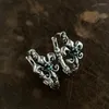 Dangle Earrings 2022 Fashion Retro Iris Emerald Zircon For Women Party Holiday Gifts Luxury Jewelry Gothic Accessories Wholesale