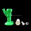 accessoire de fumée cigarette flexible tuyau d'eau chaude tabac pipes bong en verre Shisha Narguilé Silicone avec bol en verre cire 2 couleurs