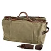 Duffel Bags Evening American Military Style använde tjock oljevaxduk en axelhandväska solid hantverk utomhussportsrese 221017