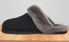 Women's Fur Mule Thin Slipper Fluffy Winter Warm House Platform Slippers Indoor Thin Bottom Sliders