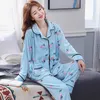 Pigiama da donna Sleep Lounge Set da donna Colletto rovesciato Pigiama invernale da donna a maniche lunghe di alta qualità Confortevole Stile coreano adorabile Stampato Chic T221017