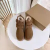 Buty Mini Neumel Platform Designer Kobieta Zimowa kostka Australia Śnieg Grubny dno Real skórzane ciepłe puszyste fanowe haczyek Cowskin Hook 019