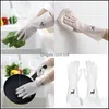 Gants De Nettoyage Cuisine Ménage Mitaines Pvc Laver La Vaisselle Empêcher Le Glissement Gants De Nettoyage Femmes Simple Peau Caoutchouc Impression Modèles Glo Dhlln