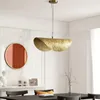 Lâmpadas pendentes Lâmpada de folha nórdica Candelador de cobre Creative Small Bedge Living Dining Room Bar Table Kitchen Island Lanternas Light Light Light