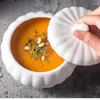 Miski Kreatywny kształt dyni ceramiczna miska zupa z pokrywką małe ryż kuchenne stoliki owocowe sałatka mikser