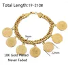 Pulsera de moneda de oro de acero inoxidable personalizada de lujo de diseñador de brazalete para encanto de gama alta unisex