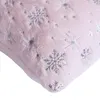 Oreiller Noël Flocon De Neige Couverture Décoratif Blanc Gris Taie D'oreiller Motif Conception De Noël En Peluche Couvre