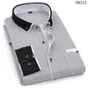 Męskie koszulki męskie Mężczyznę Modną koszulę z długim rękawem YL0106 Slim Fit Male Business Chemise Homme Soft Commisas de Hombre