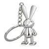 Fashion Keychains 3d Rabbit Black Silver Color Pendants Diy Men Car Key Chain Ring Holder Keyring Jewelry Gift