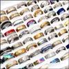 Pierścienie zespołowe moda 100pcs/partie różne męskie pierścienie ze stali nierdzewnej Pierścienie biżuterii Prezent Weseła dla kobiet Styl Style281K254J Drop Deliv Dhsmz
