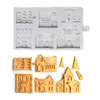 Festive Supplies 3D Christmas House Silicone Mold Fondant Cake Decorating Tools Chocolate Plaster Sugarcraft Baking Mould