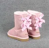 style Hot Sell fashion 3280 ribbon bow middle tube women snow boots sheepskin warm boots free transport
