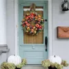 Decoratieve bloemen Hanging Decoratie Huis Herfst Pioen Garland Halloween Pompoenkrans Thanksgiving Floral Hoop Harvest Decor