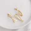 Boucles d'oreilles créoles 35x10MM rétention de couleur 14K or véritable rempli de cuivre X forme boucles d'oreilles fermoirs bijoux à bricoler soi-même faisant des accessoires