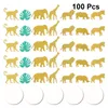 Décoration de fête Papier de table Dispersion d'animaux Jungle Remplisseur de feuilles tropicales Hawaiianglitter Zoo Scatter Palm Balloon Circle Package Dot