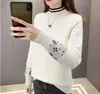 Designer pull femmes automne hiver tricoté pour la mode tout match coréen pull pulls vêtements à carreaux solide hauts amples