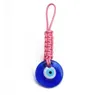 Anéis da chave do olho maligno turco 30mm 30mm Blue Blue Eye Weave Keychain Keyring for Men Mulher Car Key Pingente