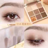 Sombra dos olhos adorável biscoitos glitter 9 cores paleta de sombras fosco destaques brilhantes