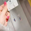 Boucles d'oreilles créoles 2022 violet Zircon nœud dames coloré fleur mode bijoux personnalité sauvage mère cadeau