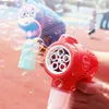 Electric Bubble Machine Flashing Light Music Automatic Blower Soap water s Maker Gun for Children Kid Outdoor Toys 220707