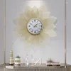 Wanduhren Küchenuhr Modernes Design großer Dekor rustikale 3D -Metallblume Stille Horloge Murale Wohnzimmer Dekoration