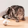 Cat Toys Tumbler Toy Interactive Feather Teaser Kitten Training Ball inomhus husdjur som spelar roterande oregelbunden 360 grad