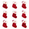 18x14cm Zarif Noel Çorapları Festival Sahnesi Dekorasyon Örme Noel Mektubu Çorap Hediye Çantası WLL1749