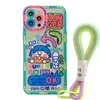 Corea Cute Graffiti etichetta marea Custodie in coccodrillo per iPhone 14 13 Pro Max 12 11 MiNi XR X XS 7 8 plus SE Cover morbida con cinturino da polso