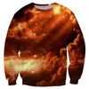 Herrtr￶jor Cloudstyle 3D Mysterious Starry Sky Sweatshirts Men gothic m￶rka universum Pullovers o-hals polyester sweatshirt l￥ng￤rmad