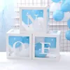 Feestbenodigdheden brief a-z transparante doos ballonnen bruiloft kinderen verjaardagsdecoraties aangepaste babynaam ballonmeisjes boy boy douche decors