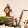 Bordklockor vintage Desktop Clock Fire Hydrant Gift Creative Design Decor Home Ornament Retro Decoration Antique Desk