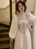 Casual Kleider Mode Frauen Elegante Midi Kleid Büro Damen Schlank Vintage A-Line Party Vestidos Femme Prom Kleidung Robe
