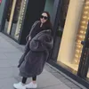 Women's Fur Oversized Winter Warm Hooded Large Size Long Solid Color Faux Coat 2022 Casual Sleeve Women Jacket Outwear