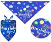 Dog Apparel Birthday Bandana Hat Scarf Set Party Supplies With Cute Bow Tie Collar Boy Girl Puppy